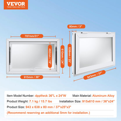 36"L x 24"W Imbissstand Servierfenster Food Truck Service Markise