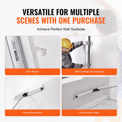 Trockenbau-Spachtelklinge, 48-Zoll-Nivelliermesser, Klinge aus Edelstahl und Gehäuse aus Aluminiumlegierung, professionelles Spachtelwerkzeug für Trockenbau, Trockenbau/Gipskarton, für Trockenbau/Wandplatten/Gipskarton