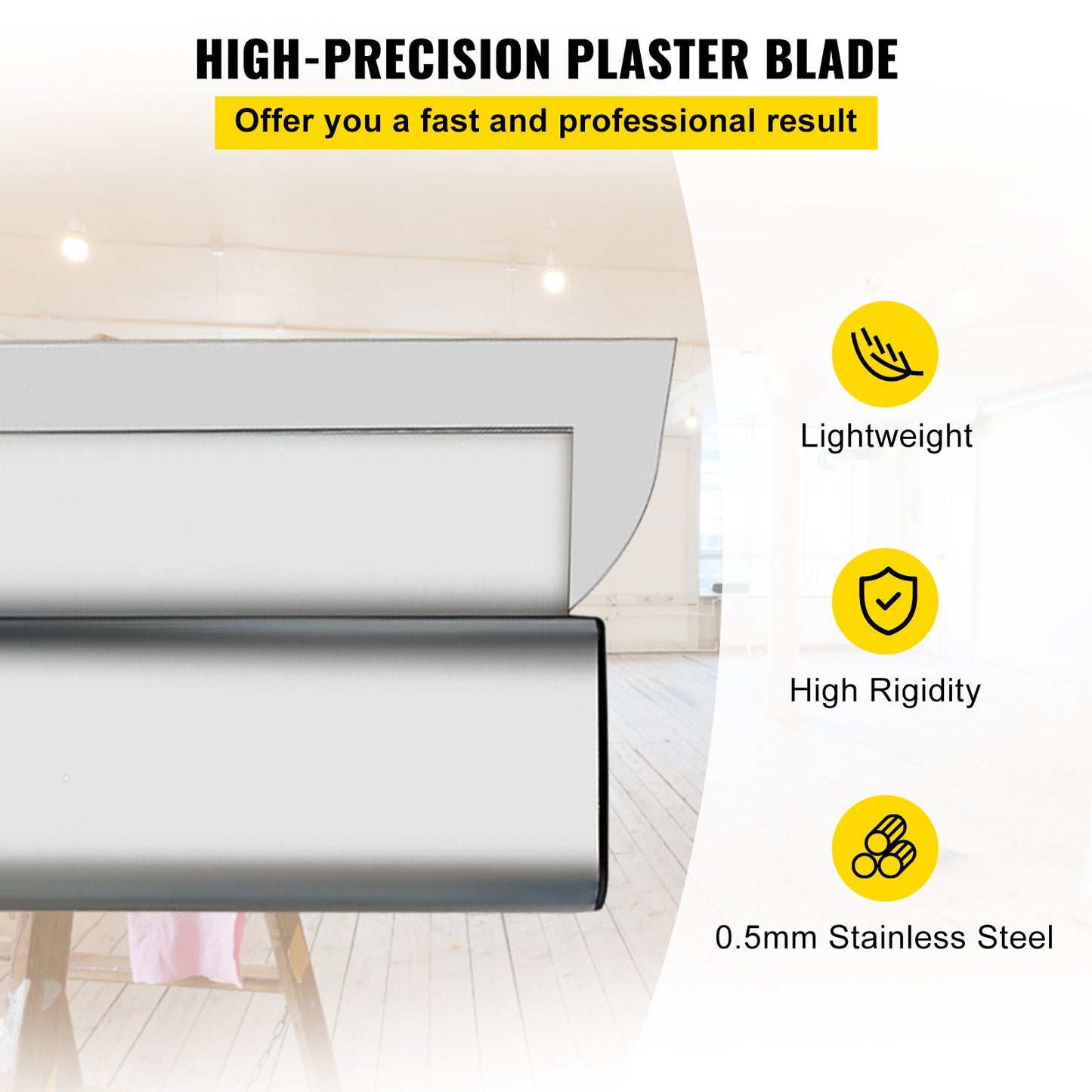 Skimming Blade,40 inch Smoothing Knife, European Stainless Steel Construction Knife, Aluminum Blade Profile Smoothing Knockdown Spatula for Gyprock/Drywall/Wall-Board