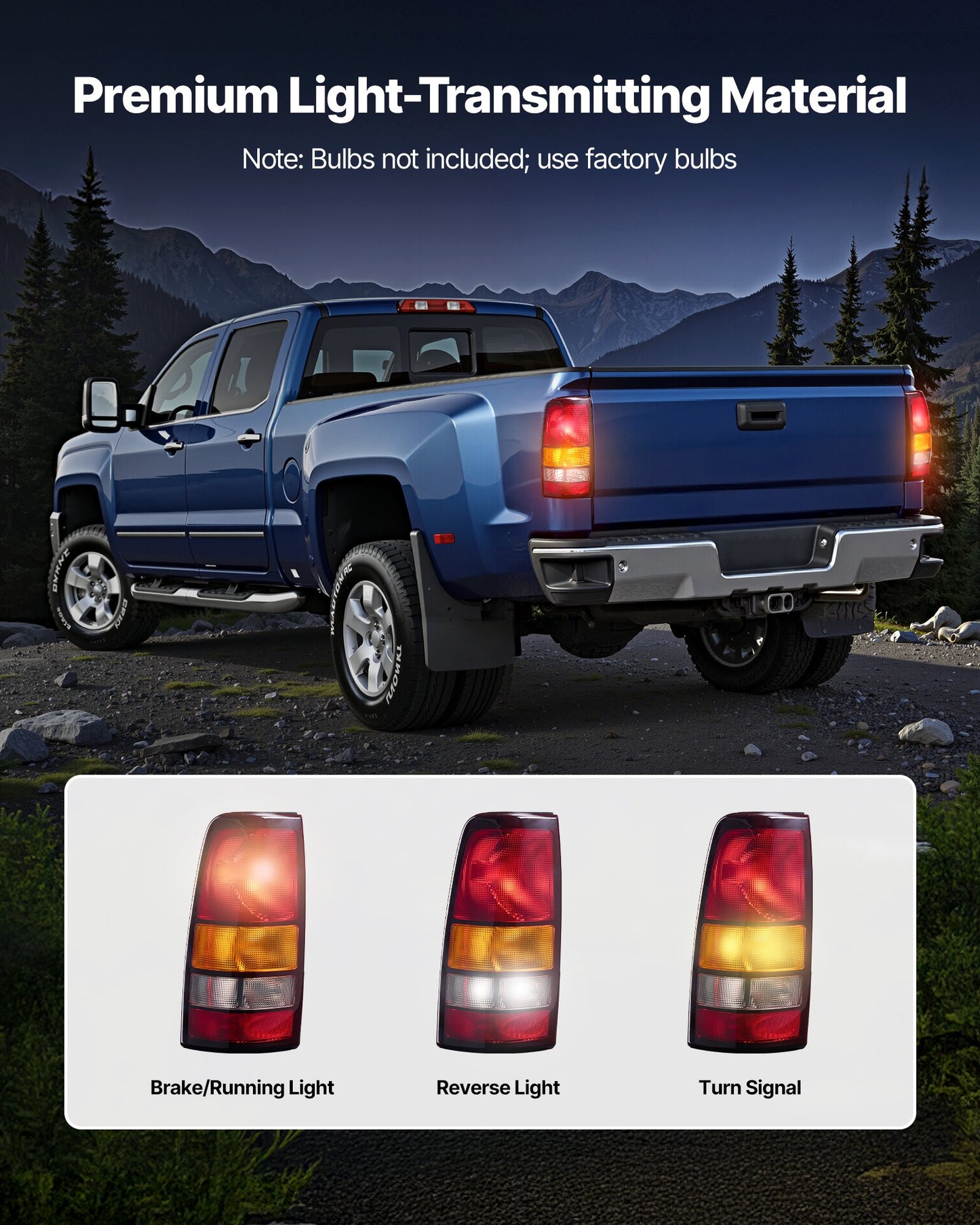 Tail Light Assembly Compatible with 1999-2003 Chevy Silverado 1999-2006 GMC Sierra 1500 1500 HD 2500 2500 HD 3500, 2007 GMC Sierra Classic Driver & Passenger Side Taillights without Bulbs (2PCS)