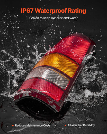 Tail Light Assembly Compatible with 1999-2003 Chevy Silverado 1999-2006 GMC Sierra 1500 1500 HD 2500 2500 HD 3500, 2007 GMC Sierra Classic Driver & Passenger Side Taillights without Bulbs (2PCS)