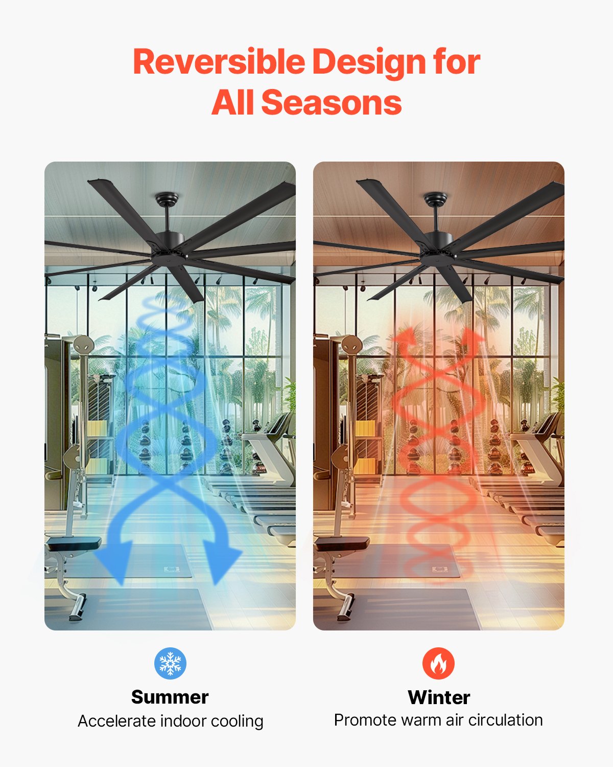 213 cm Aluminum Ceiling Fan Without Light Remote Control DC Motor Black