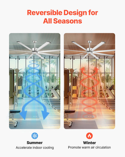 213 cm aluminum ceiling fan without light remote control Brushed nickel