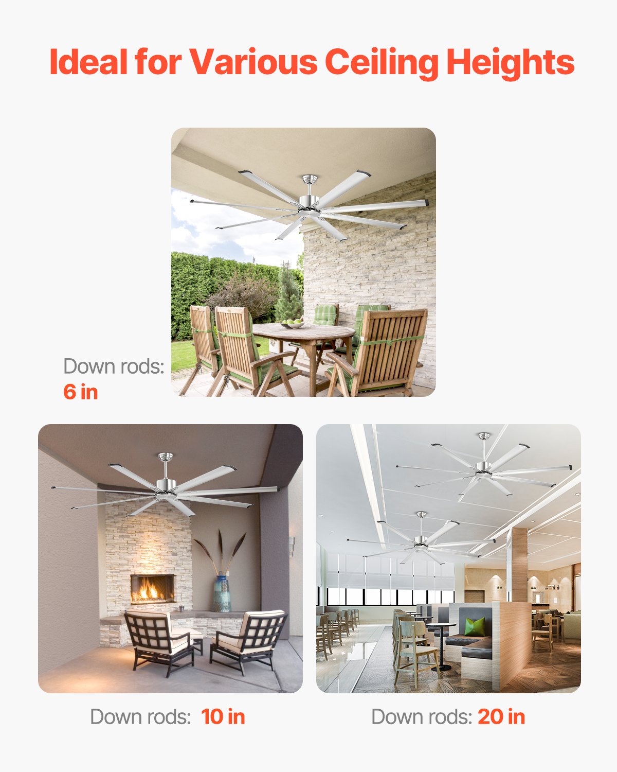 213 cm aluminum ceiling fan without light remote control Brushed nickel