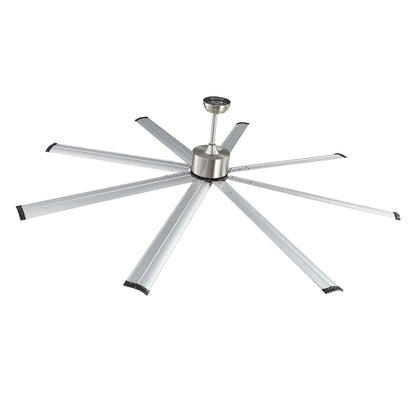 213 cm aluminum ceiling fan without light remote control Brushed nickel