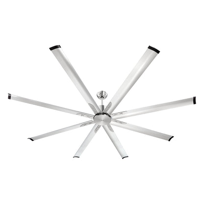 213 cm aluminum ceiling fan without light remote control Brushed nickel