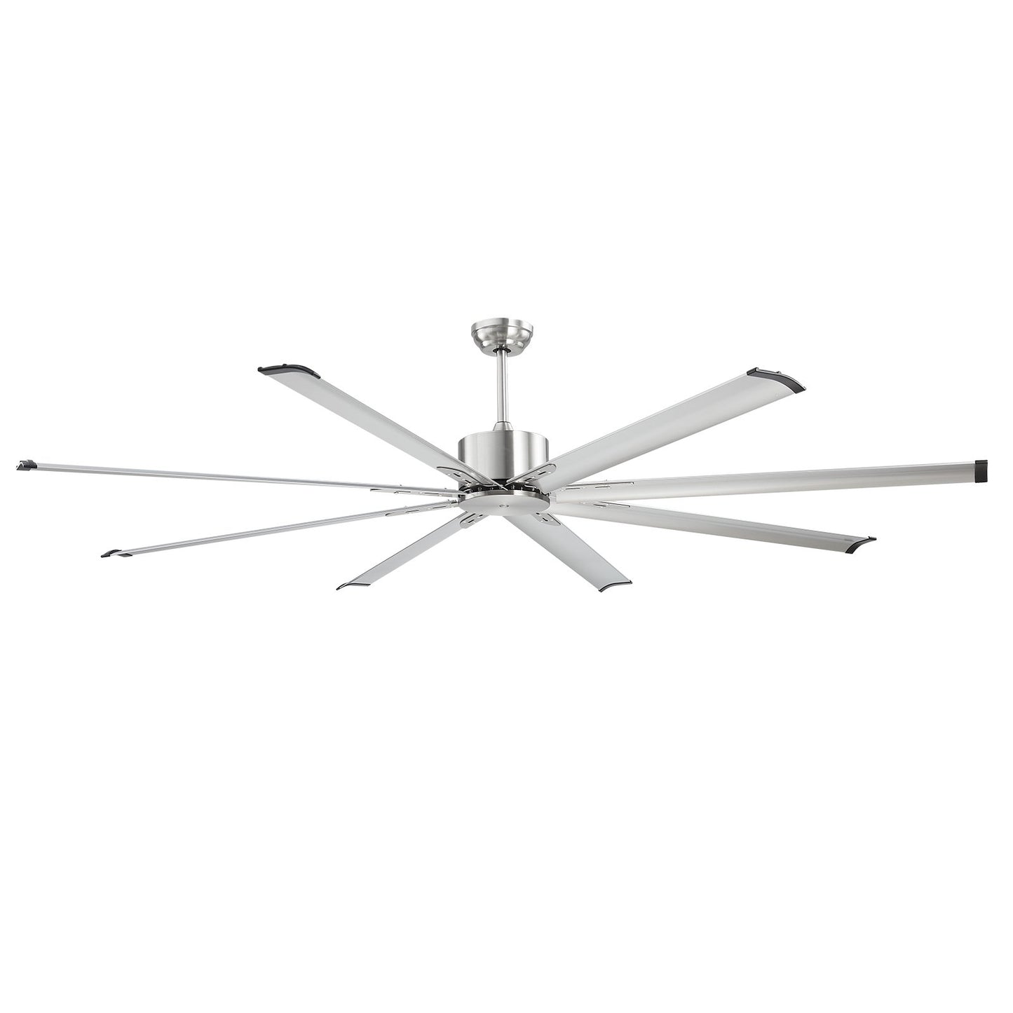 213 cm aluminum ceiling fan without light remote control Brushed nickel
