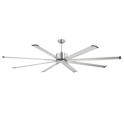 213 cm aluminum ceiling fan without light remote control Brushed nickel