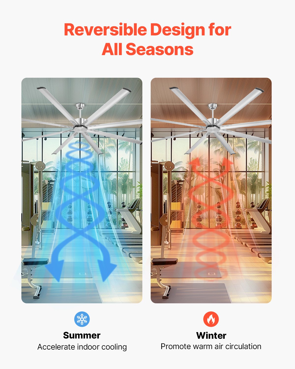 244 cm aluminum ceiling fan without light remote control Brushed nickel