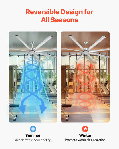 244 cm aluminum ceiling fan without light remote control Brushed nickel