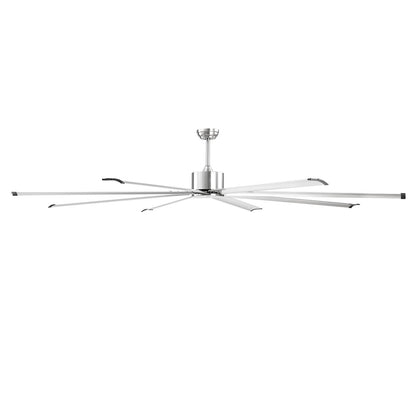 244 cm aluminum ceiling fan without light remote control Brushed nickel
