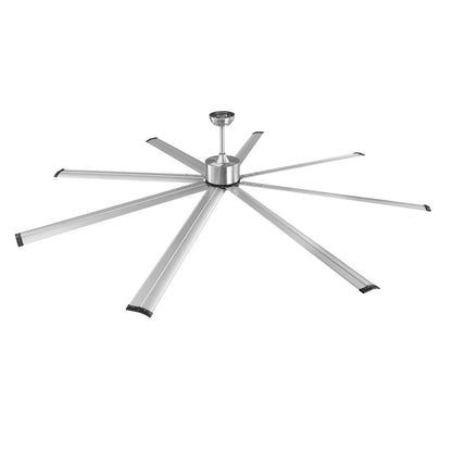 244 cm aluminum ceiling fan without light remote control Brushed nickel