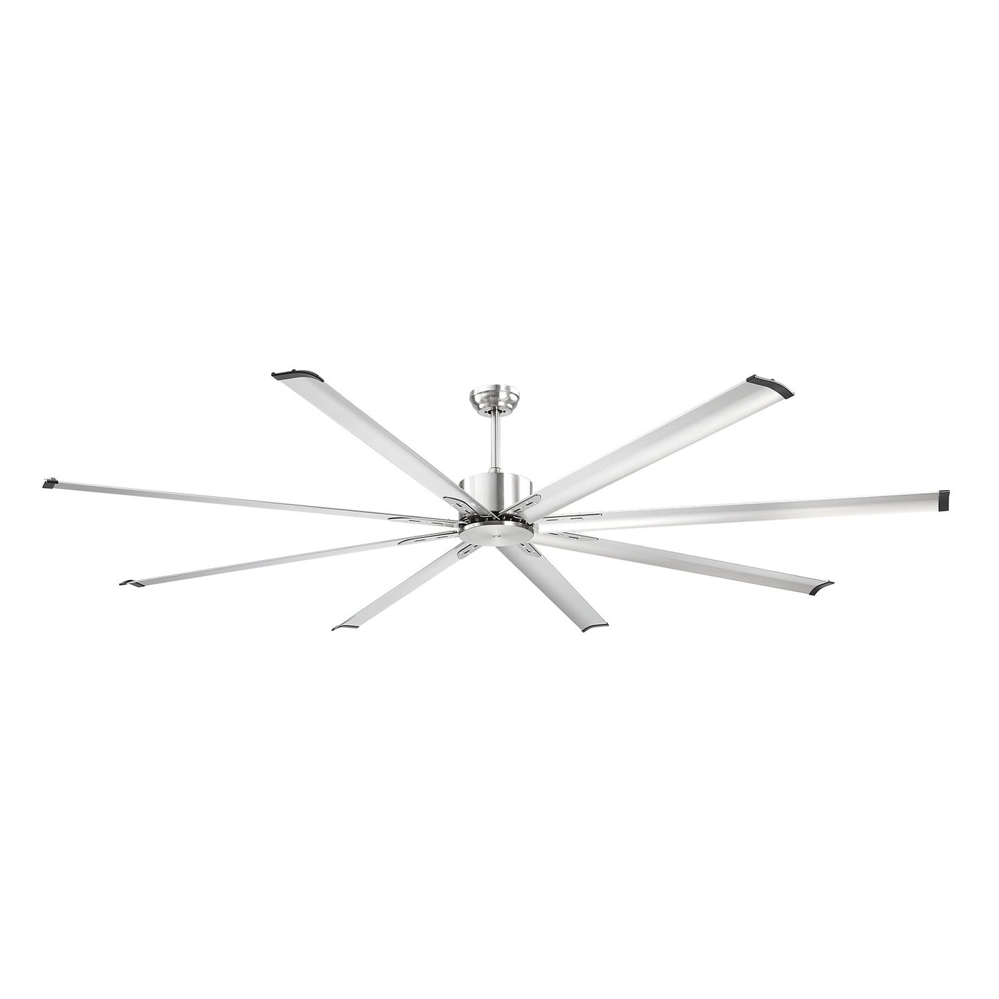 244 cm aluminum ceiling fan without light remote control Brushed nickel