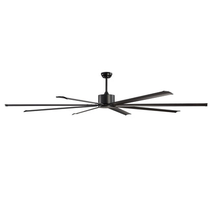 244 cm Aluminum Ceiling Fan Without Light Remote Control DC Motor Black