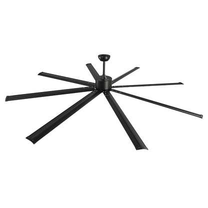 244 cm Aluminum Ceiling Fan Without Light Remote Control DC Motor Black