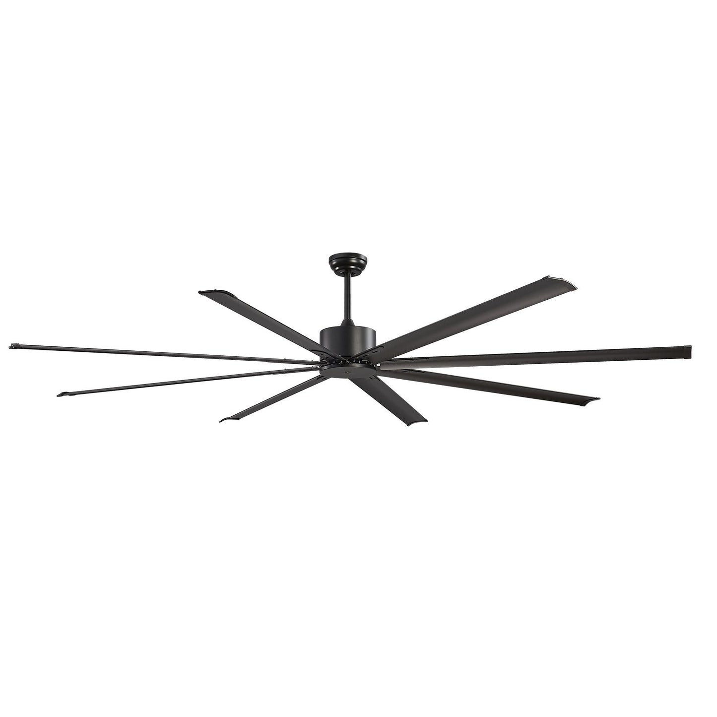 244 cm Aluminum Ceiling Fan Without Light Remote Control DC Motor Black