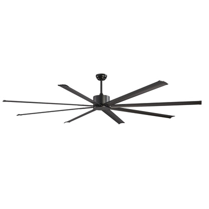244 cm Aluminum Ceiling Fan Without Light Remote Control DC Motor Black