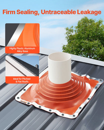 Metall-Dachrohr-Blinkmanschette, passend für 10"-18"-Rohre, hochtemperaturbeständiges, flexibles Silikon