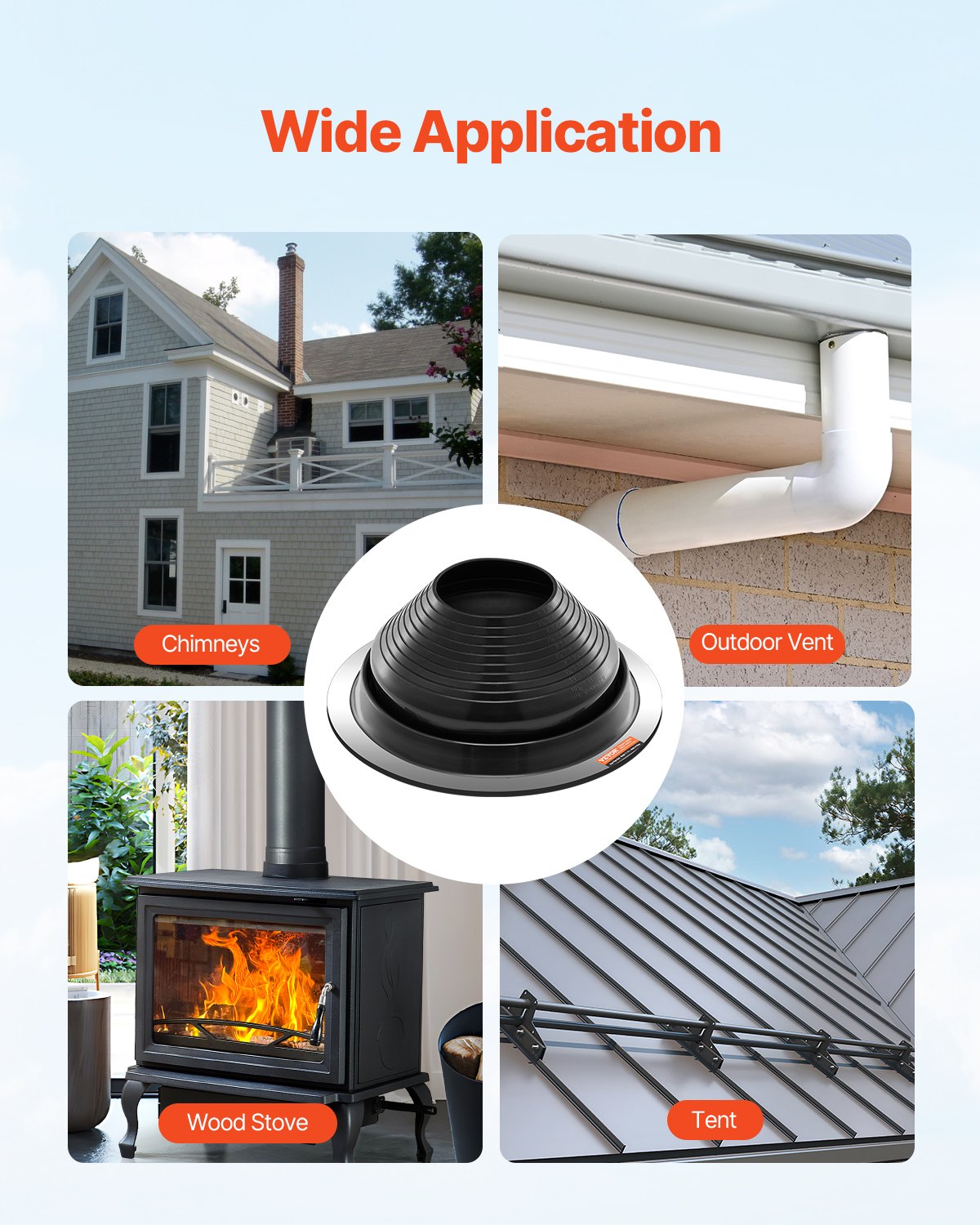 2 st Metalltakrör Blinkande stövlar Passar 6"-11" Pipe High Temp Black EDPM