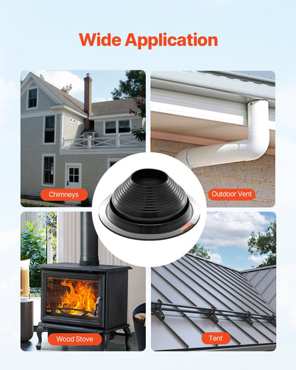 2 st Metalltakrör Blinkande stövlar Passar 6"-11" Pipe High Temp Black EDPM