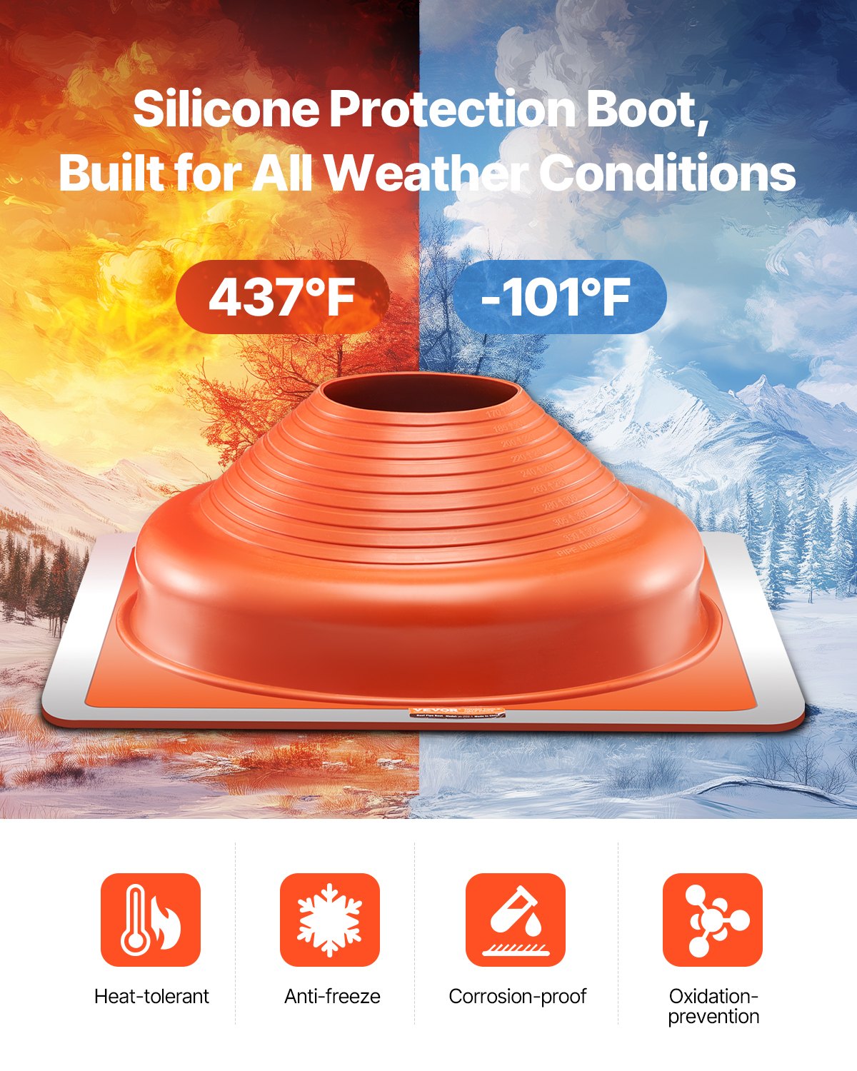 2 stücke Metall Dach Rohr Blinkt Boot Passt 6-3/4 "-14" Rohr Hohe Temp Silikon