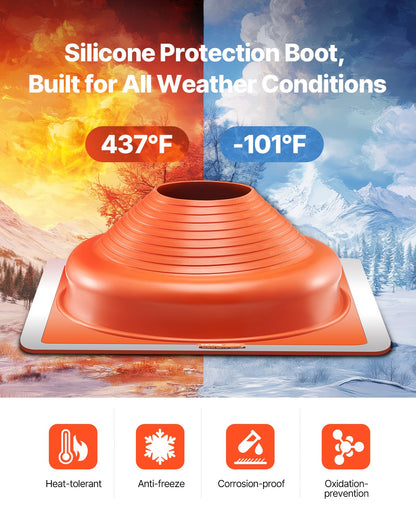 2 stücke Metall Dach Rohr Blinkt Boot Passt 6-3/4 "-14" Rohr Hohe Temp Silikon