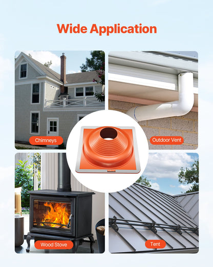 2 stücke Metall Dach Rohr Blinkt Boot Passt 6-3/4 "-14" Rohr Hohe Temp Silikon