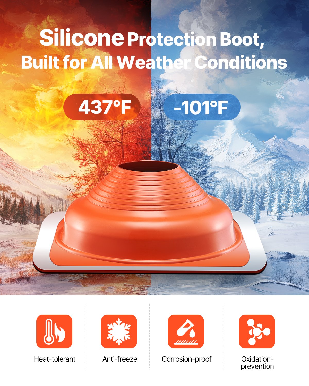 2 st Metalltakrör Blinkande känga Passar 6-1/4" - 11-3/4" Pipe Röd Silikon