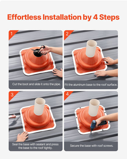 2 st Metalltakrör Blinkande känga Passar 6-1/4" - 11-3/4" Pipe Röd Silikon