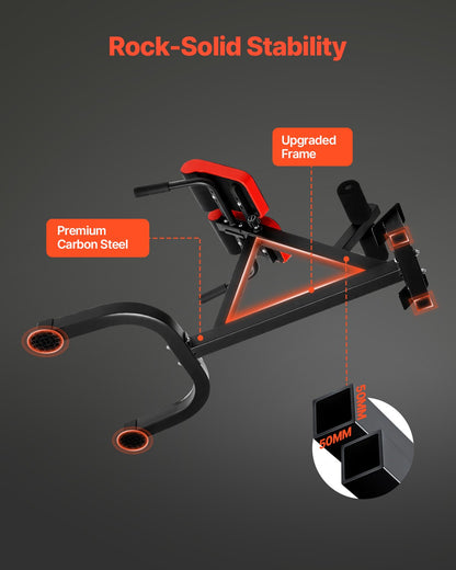 Roman Chair Hyperextension Bench, 300 lbs Adjustable Extension Machine, Multi-Function Exercise Equipment for Glute, Hamstring, Lower Back, and Ab Workout, Fitness Weight Bench for Home Gym