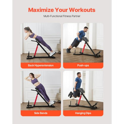 romersk stol hyperextensionsbänk, 145 kg justerbar förlängningsmaskin, multifunktionell träningsutrustning för sätesmuskler, hamstringsmuskler, ländrygg och magträning, fitnessviktbänk för hemmagym |  EU