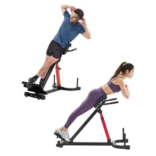 Roman Chair Hyperextension Bench, 350 lbs Adjustable Extension Machine, Multi-Function Exercise Equipment for Glute, Hamstring, Lower Back, and Ab Workout, Fitness Weight Bench for Home Gym