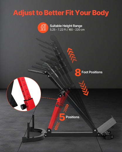 Roman Chair Hyperextension Bench, 350 lbs Adjustable Extension Machine, Multi-Function Exercise Equipment for Glute, Hamstring, Lower Back, and Ab Workout, Fitness Weight Bench for Home Gym