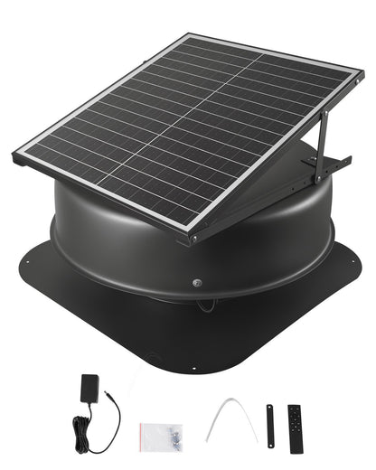 Solar Roof Attic Exhaust Fan 42W with Smart Thermostat Remote Control