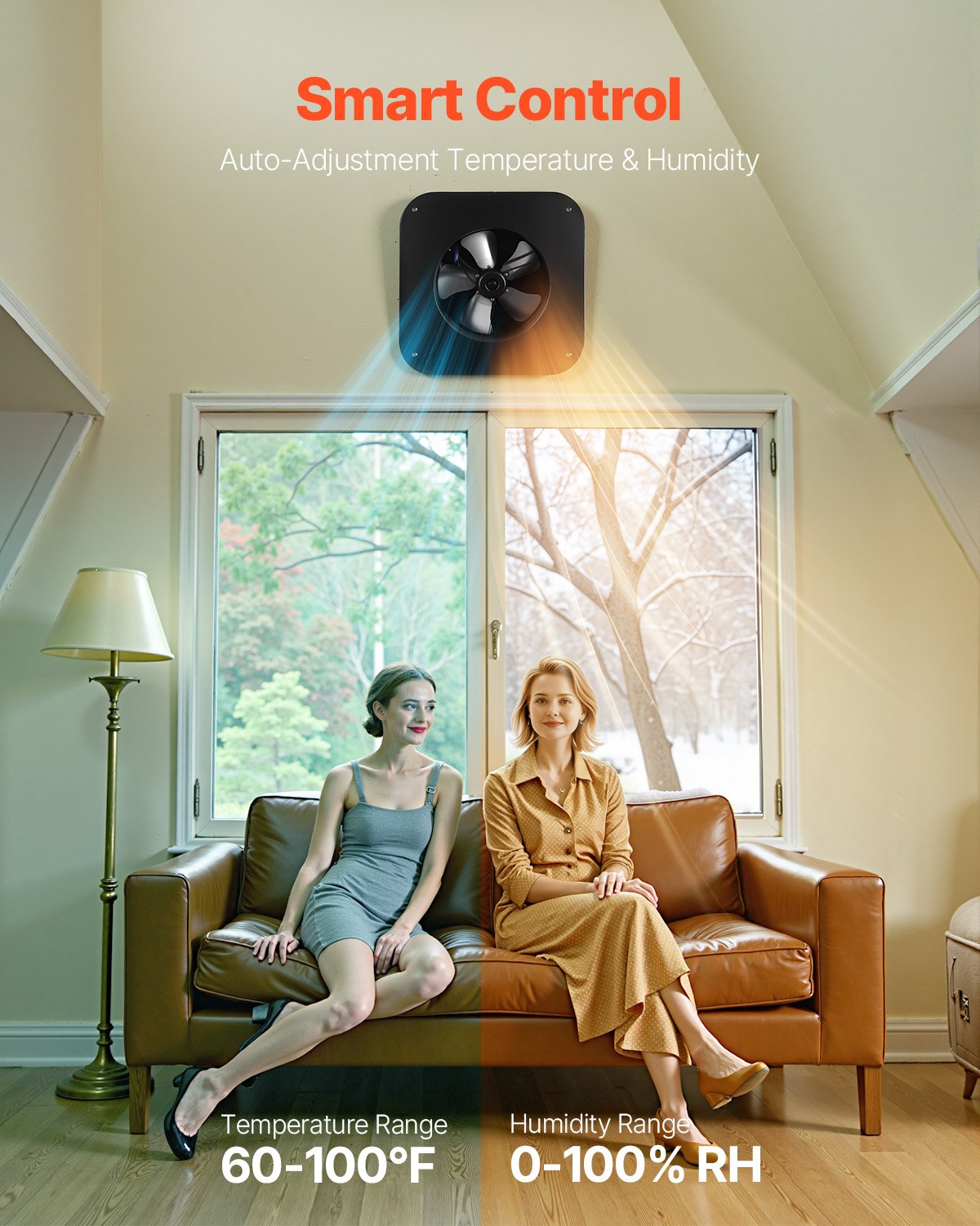 Solar Roof Attic Exhaust Fan 50W with Smart Thermostat Remote Control