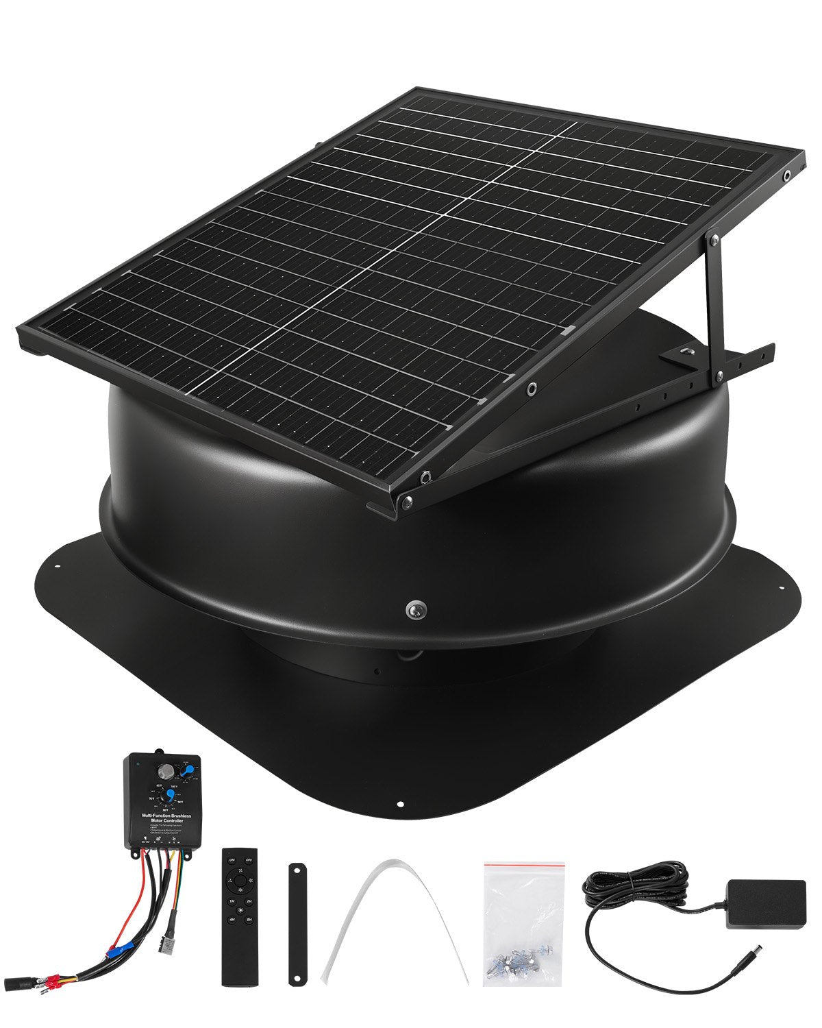 Solar Roof Attic Exhaust Fan 50W with Smart Thermostat Remote Control