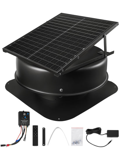 Solar Roof Attic Exhaust Fan 50W with Smart Thermostat Remote Control
