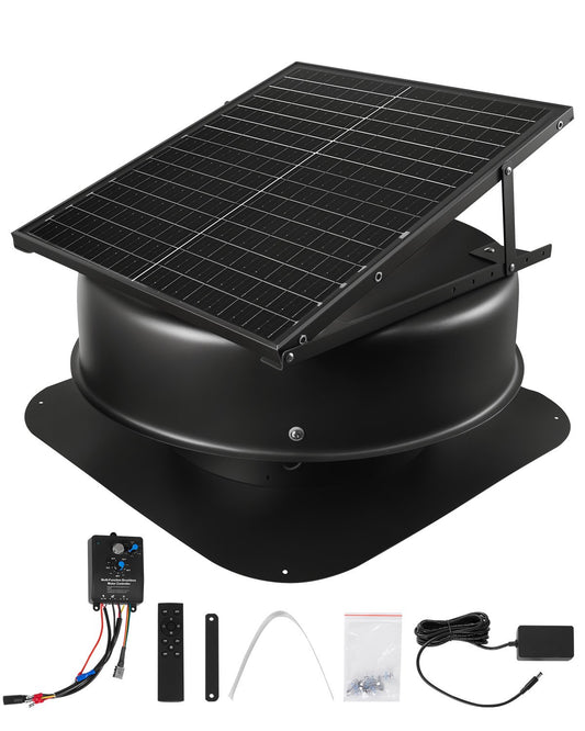 Solar Roof Attic Exhaust Fan 50W with Smart Thermostat Remote Control