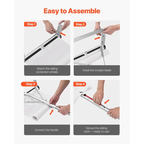 snötakskrapa, 22 cm aluminiumblad, 1,58-9,13 m justerbar takkrappa med hjul och skjutdörr, lätt snöborttagningsverktyg för lövborttagning och skräpborttagning på hustak |  EU