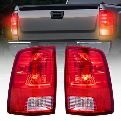 Tail Light Assembly Compatible with 2009-2018 Dodge Ram 1500 2500 3500, 2019-2020 Dodge Ram 1500 Classic, Halogen Version Left & Right Side Taillight Rear Brake Lamps with Halogen Bulbs, 2PCS