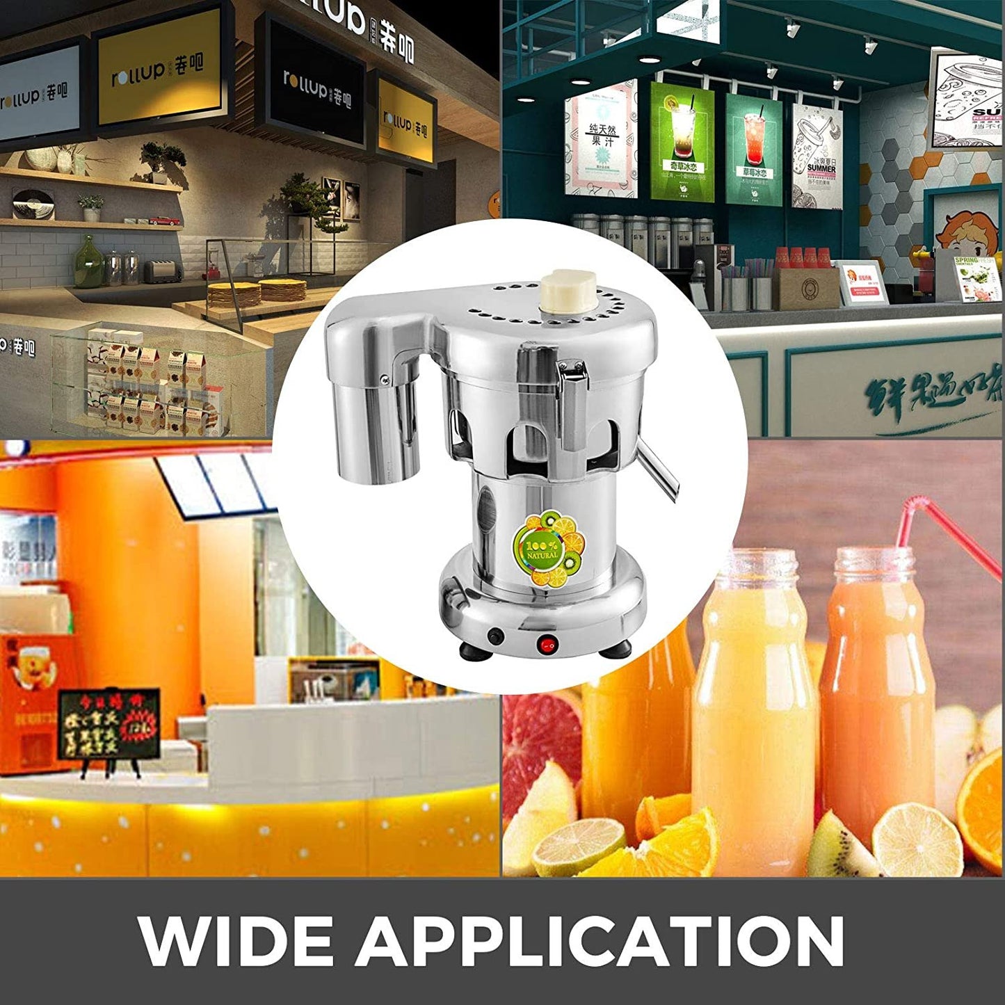 Commercial Juice Extractor Heavy Duty Juicer Aluminum Casting and Stainless Steel Constructed Centrifugal Juice Extractor Juicing both Fruit and Vegetable