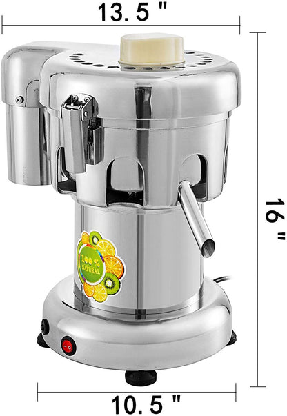 Commercial Juice Extractor Heavy Duty Juicer Aluminum Casting and Stainless Steel Constructed Centrifugal Juice Extractor Juicing both Fruit and Vegetable