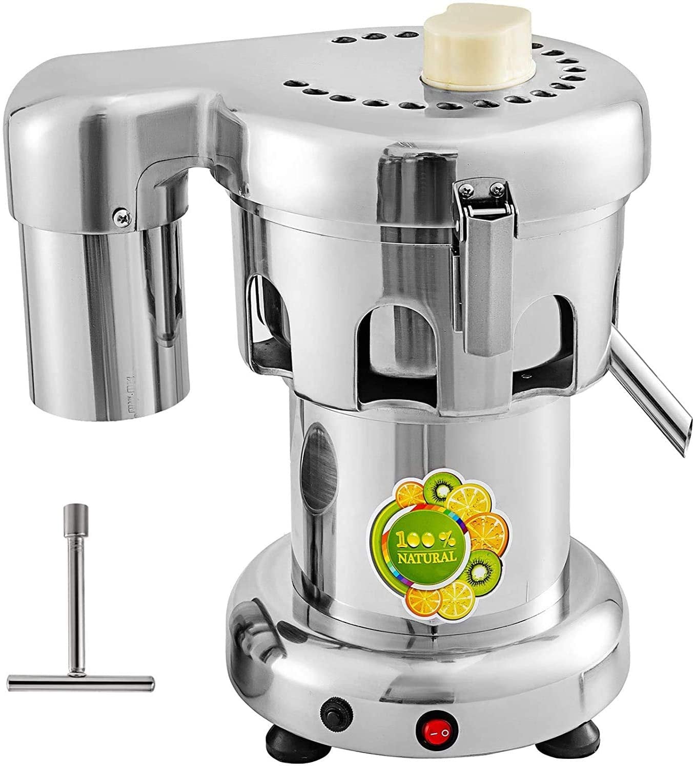 Commercial Juice Extractor Heavy Duty Juicer Aluminum Casting and Stainless Steel Constructed Centrifugal Juice Extractor Juicing both Fruit and Vegetable