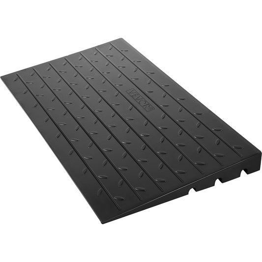 Rubber Threshold Ramp, 2.6" Rise Threshold Ramp Doorway, 3-Channel Cord Guard Rubber Solid Threshold Ramp, Rubber Angled Entry Rated 2202 Lbs Load Capacity for Wheelchair and Scooter