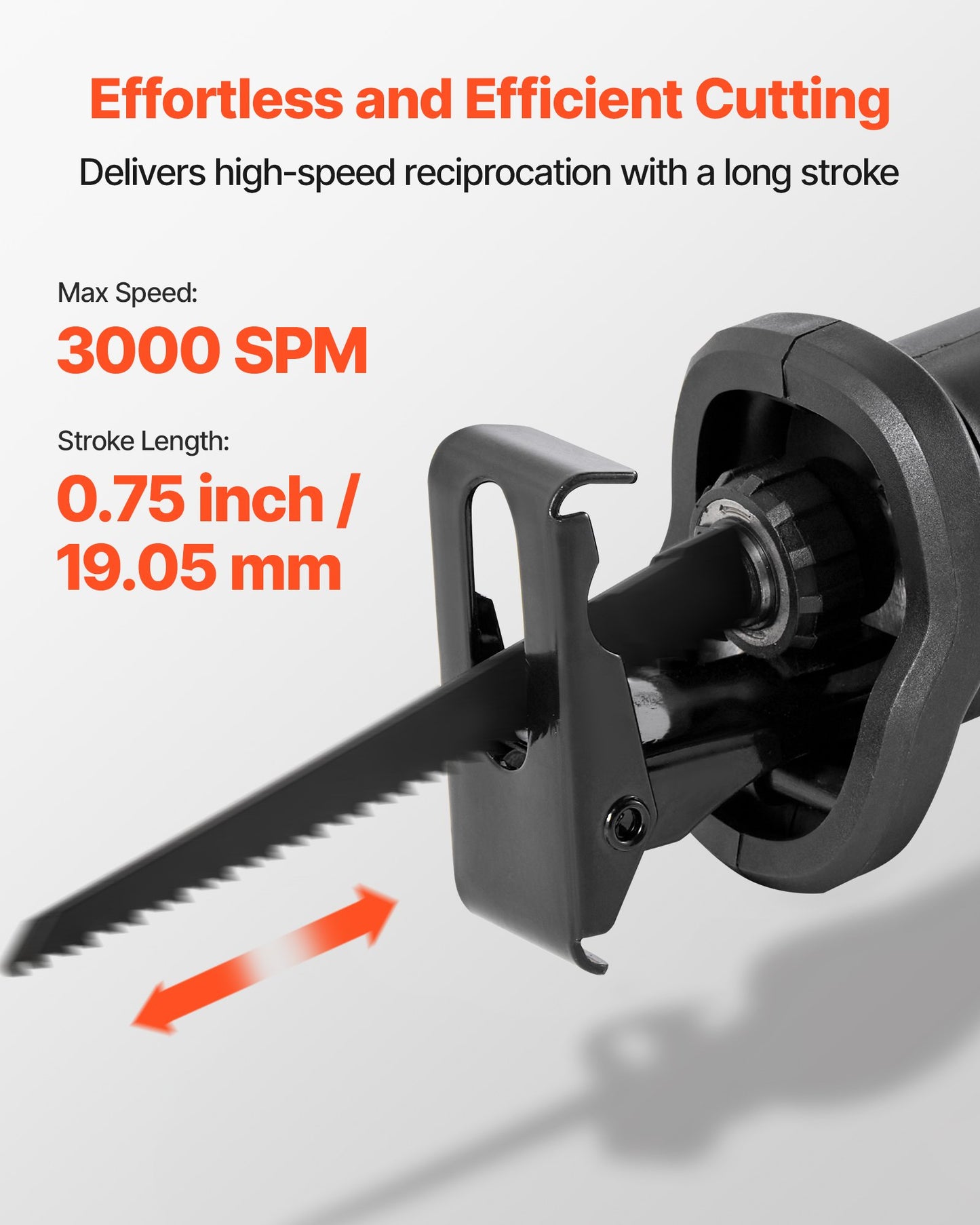 Corded Reciprocating Saw, 120 Volt 6 Amp, 3000 SPM Variable Speed, 3/4 inch Stroke Length, Electric Reciprocating Saw with 8 Blades and Carrying Bag, for Wood, Metal, and Plastic Cutting