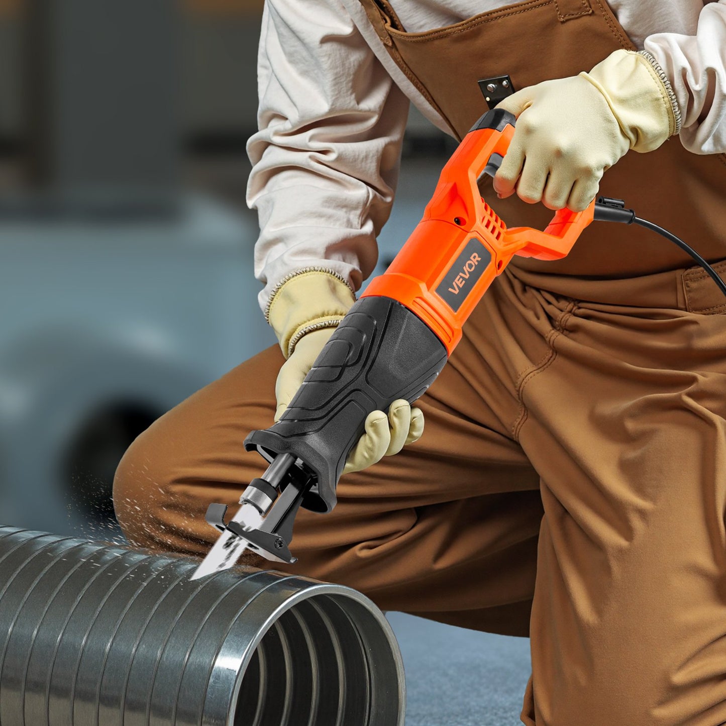 Corded Reciprocating Saw, 120 Volt 7.5 Amp, 2800 SPM Variable Speed, 1-1/8 inch Stroke Length, Electric Reciprocating Saw with 8 Blades and Carrying Bag, for Wood, Metal, and Plastic Cutting