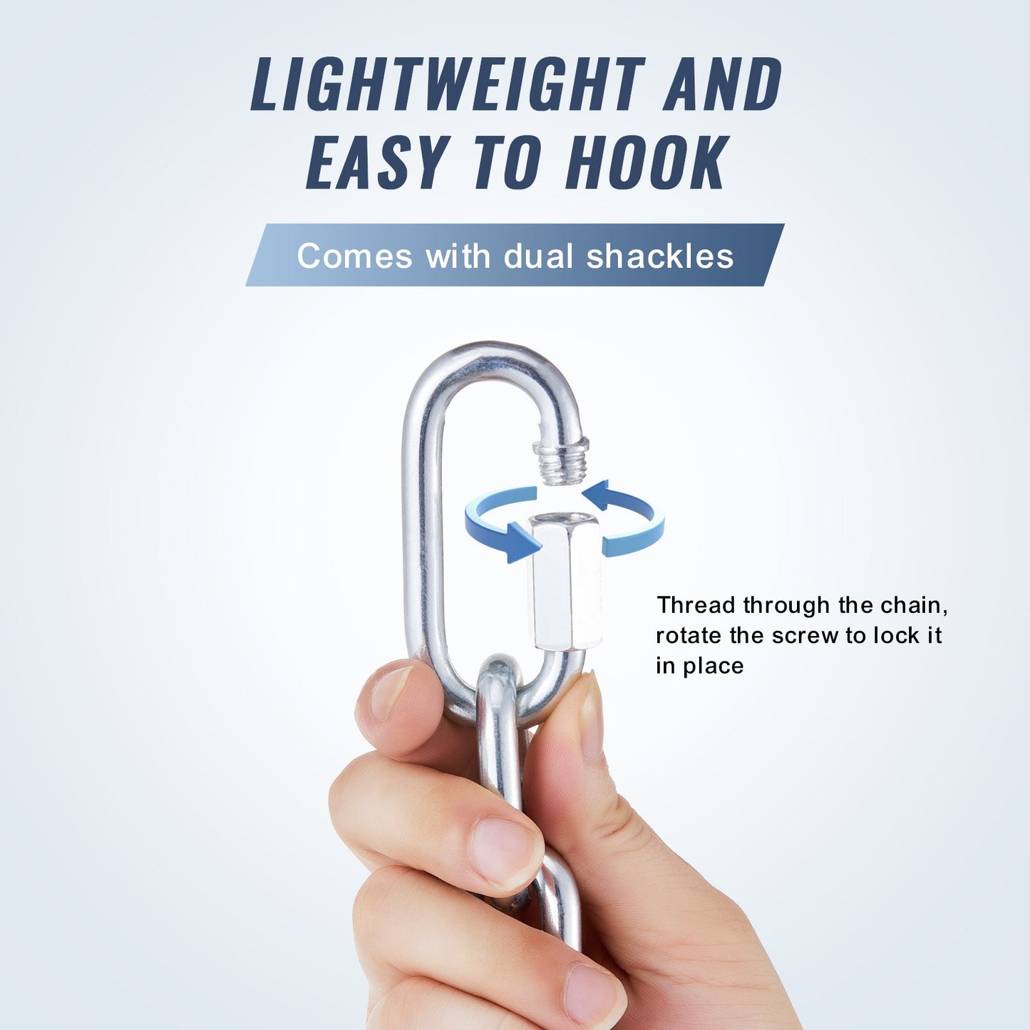 Verzinkte, widerstandsfähige Spiralkette aus Kohlenstoffstahl, Anschlagkette 5/16" x 6', 1980 lbs