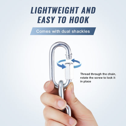 Verzinkte, widerstandsfähige Spiralkette aus Kohlenstoffstahl, Anschlagkette 5/16" x 6', 1980 lbs