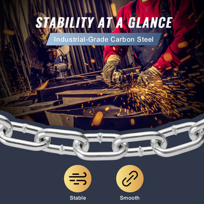 Verzinkte Proof-Coil-Kette, Kohlenstoffstahl-Kettenschlinge, 5/16" x 92', 1667 lbs