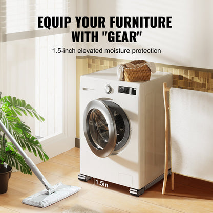 Heavy Duty Möbelapparater Rullar, 660 lbs total belastning, utdragbara apparatrullar Mobil tvättmaskinsbas, Kylskåp Dolly Movers för kylskåp, torktumlare, diskmaskiner, vit